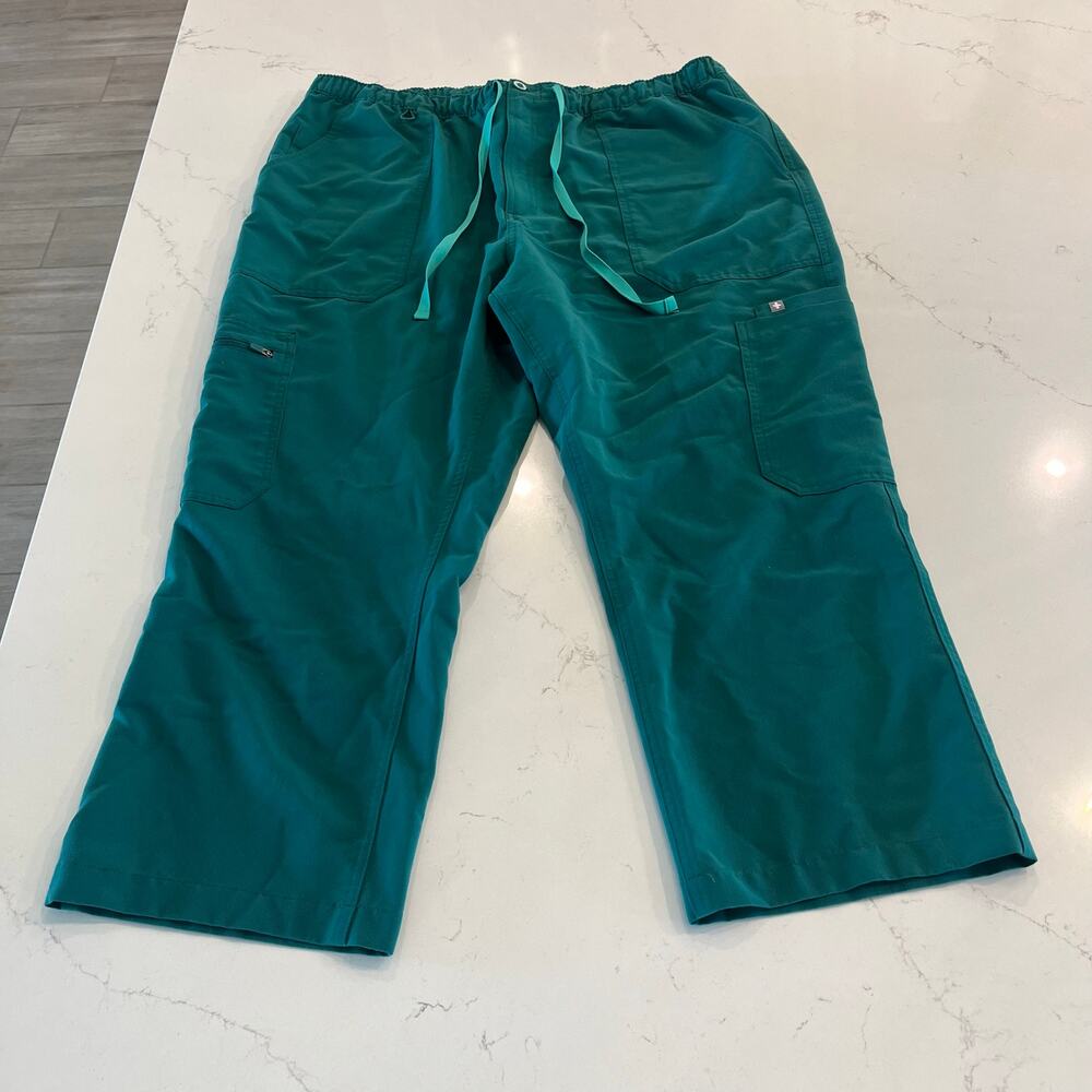 FIGS Cairo Cargo Scrub Pants Green Size XXL Short‎ Hemmed